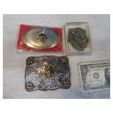 Lot (3) NEAT Themed Belt Buckles Indian~Buffalo~Bl