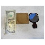 Vintage Celluloid 4" Pocket Makeup Mirror Marked