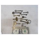 Lot (12) Antique~Unique Skeleton & Clock Keys