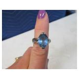 sz5.75 Ring w/ Beautiful Large Blue Stone