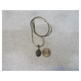 Nice Sterling 22" Strand Necklace & Bling Pendant