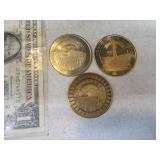 Lot (3) ALASKA Valdez Pipeline Coins Tokens