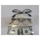 Lot (2) Vintage Cat-Eye Eye Glasses