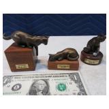 Lot (3) Signed Bronze Cat Sculptures ADLER Ltd Edi