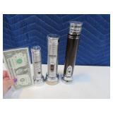 Lot (3) Vintage Metal Flashlights