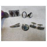 Lot (3) Sterling Silver TieTack Vintage Tie SETS
