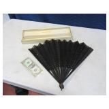 Antique 14" Hand AccordianType Fan