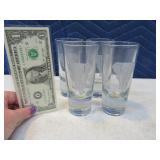 4pc Set Elepant Marked 5.5" Embossed Glasses