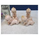 4pc Vintage KEWPIE 3" Porcelain Figures