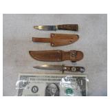 Lot (2) Germany Mini Advert 5" Fixed Blade Knives