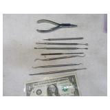 8pc Vintage Metal Dental Doctor Tools