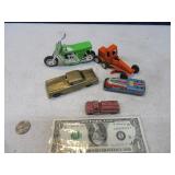 Lot (5) Vintage Toy Cars~Dozer~Cycle Diecast