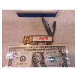 Coca Cola MINT Vtg Themed Truck Pocket Knife
