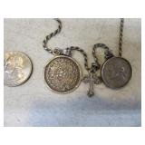 Sterling 18" Necklace w/ 3 Neat Pendants Men/Women