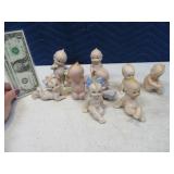 Lot (8) Vtg KEWPIE Porcelain 4" Dolls