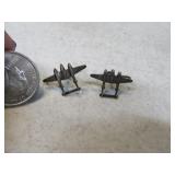 Sterling Silver Airplane Earrings Vintage NEAT