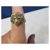14kt GF Lion Head sz9.75 Ring
