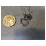 Sterling Silver Necklace w/ 3 Pendants Jewelry