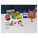 Lot (7) 60s-80s Vintage Toys Trucks Cars Parts