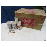 Beer Collectibles MILLER Box ~Cans~Openers