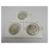Lot (3) 1943 Silver 1/2 Walking Liberty Coins Slvd