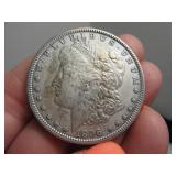1896 Morgan Silver Dollar Coin Whitish