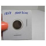 1858 Half Dime Coin Sleeved