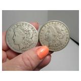 Lot (2) 1921 Morgan Circulated Silver Dollars