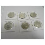 Lot (6) 1966 Half Dollar partial Silver Coin sleve