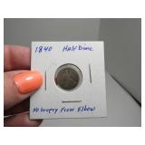 1840 Half Dime small Silver Coin "No Drapry?"
