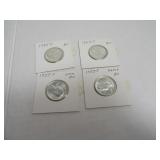 Lot (4) 1955 Silver BU Quarters sleeved