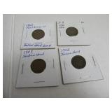 Lot (4) Early1900s Indian Head Pennies sleeved