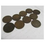 Lot (10) 1890-1899 Indian Head Penny Set