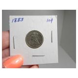 1883 Seated Dime Antique Coin sleeved