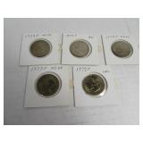 Lot (5) AU/MS64 Susan B. Anthony $1 Coins sleeved