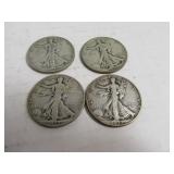 Lot (4) Walking Liberty Silver Half Dollar Coins