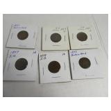 Lot (6) 1890s Indian Head Pennies sleeved