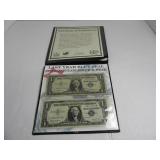 2pc 1957 LastYear $1 Bill Collectors SET w/ Paper