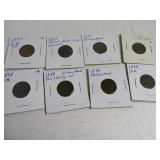 Lot (8) 1890s Indian Head Pennies sleeved