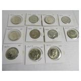 Lot (11) AUish 1968/69 Half Dollar Coins part slvr