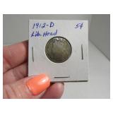1912d Liberty Head V Nickel Coin sleeved