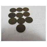 Lot (10) late1800s Indian Head Pennies