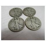 Lot (4) Silver Half Dollar WalkingLIb Coins Invest