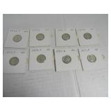 Lot (8) Silver AUish 1950