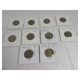 Lot (10) Buffalo Head Nickels in sleeves