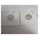 1952&1958 GEM+BU Silver Roosevelt Dimes