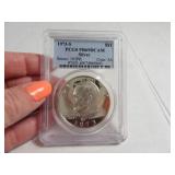 1973 Silver $1 Graded Eisenhower Coin Cased