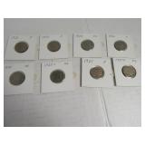 Lot (8) 1920s Buffalo Head Nickels sleeved