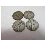 Lot (4) Silver WalkingLiberty Half Dollars
