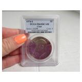 1974s Clad Graded $1 Eisenhower Coin Cased